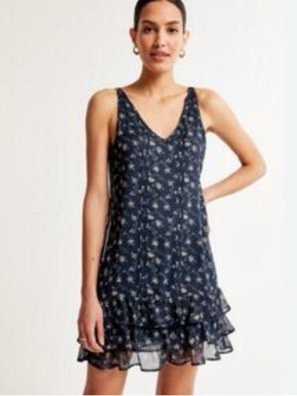 Abercrombie & Fitch | VTG Silk Floral Tiered Mini Dress, Size L